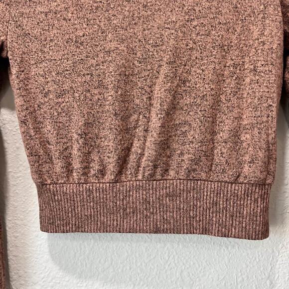 Active USA Womens Small Pink Mauve Faux Wrap Cropped Long Sleeve Sweater - Picture 6 of 7
